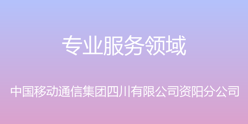 专业服务领域 - 中国移动通信集团四川有限公司资阳分公司